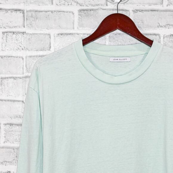 JOHN ELLIOTT Men's Long Sleeve Crew Pullover Shirt Light Blue Size 3 - Picture 4 of 7